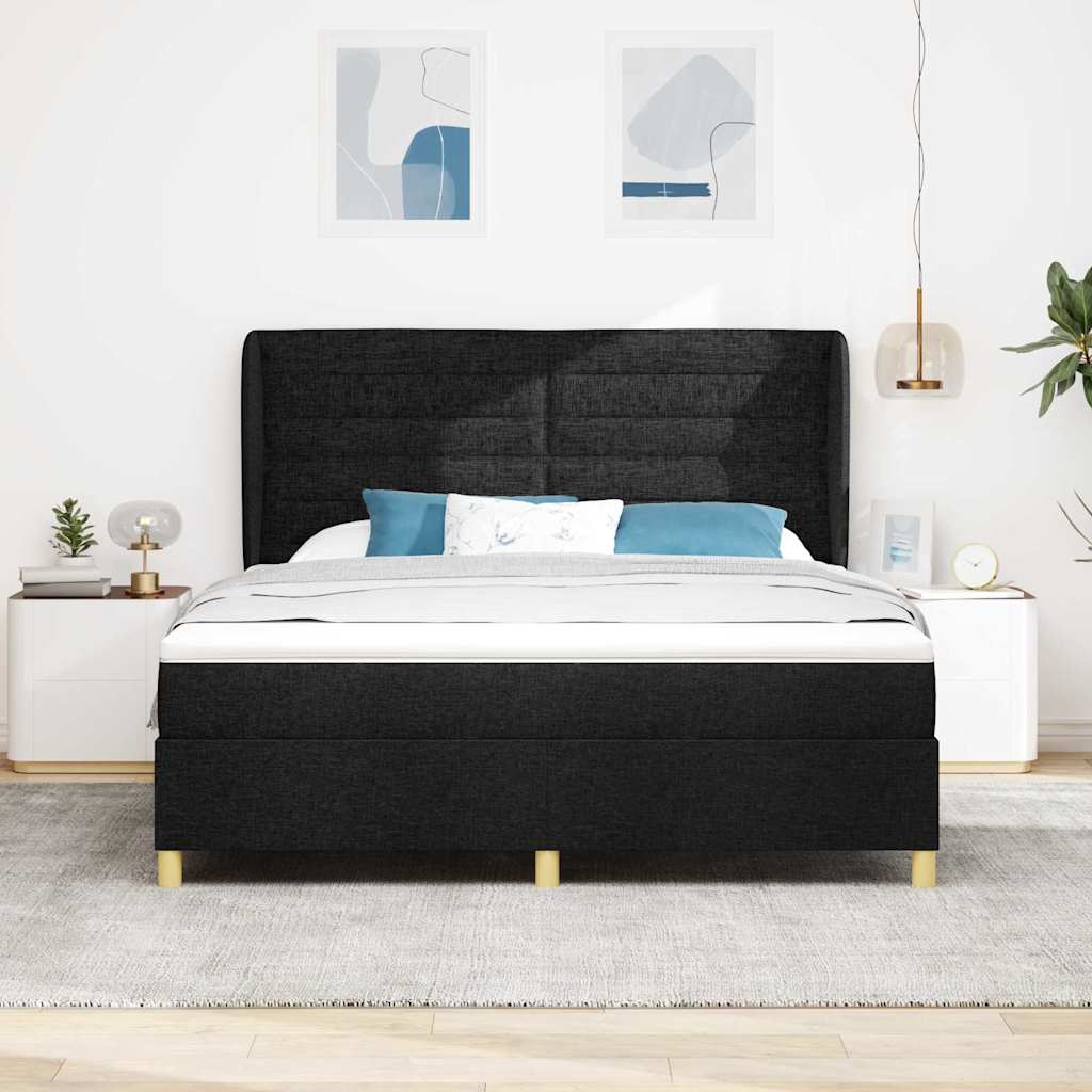 Boxspringbed met Matras Donkergrijs 90x190 cm met matras Zwart