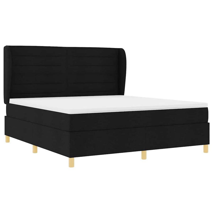 Boxspringbed met Matras Donkergrijs 90x190 cm met matras Zwart