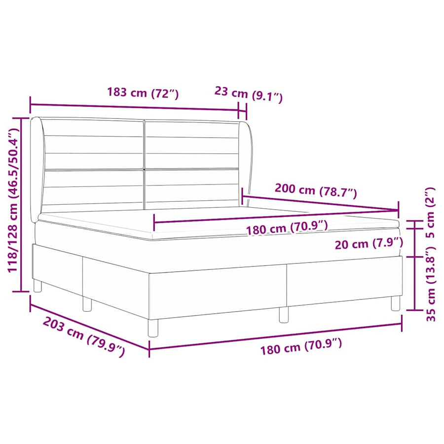 Boxspringbed met Matras Donkergrijs 90x190 cm met matras Zwart