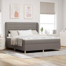 Boxspringbed met matras met hoofdeinde Taupe 200 x 180 cm Stof