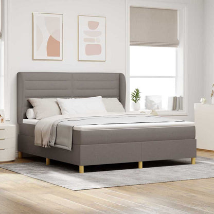 Boxspringbed met matras met hoofdeinde Taupe 200 x 180 cm Stof