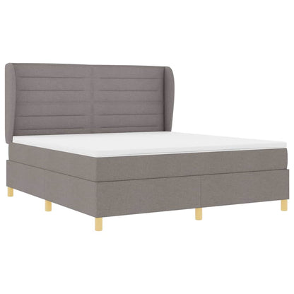 Boxspringbed met matras met hoofdeinde Taupe 200 x 180 cm Stof