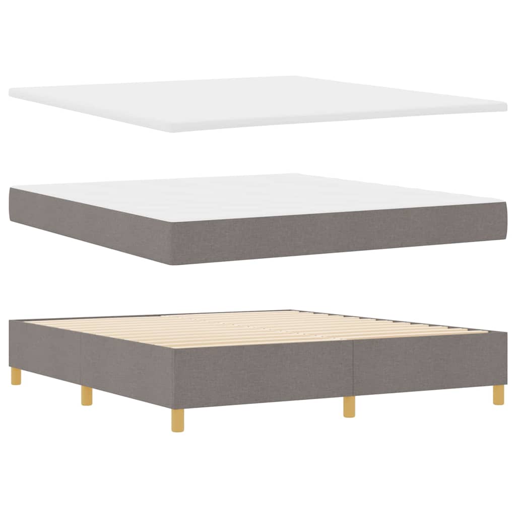 Boxspringbed met matras met hoofdeinde Taupe 200 x 180 cm Stof
