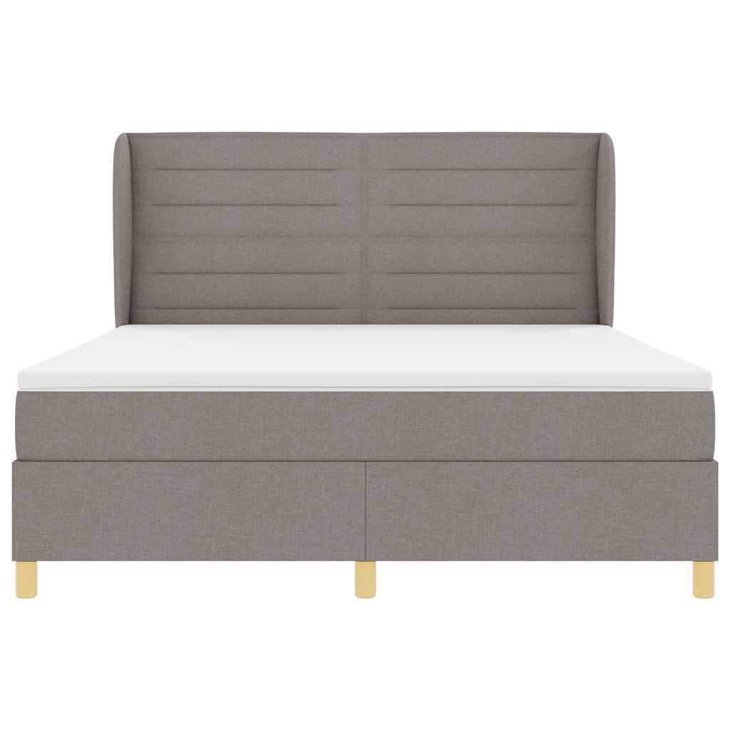 Boxspringbed met matras met hoofdeinde Taupe 200 x 180 cm Stof