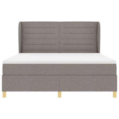Boxspringbed met matras met hoofdeinde Taupe 200 x 180 cm Stof