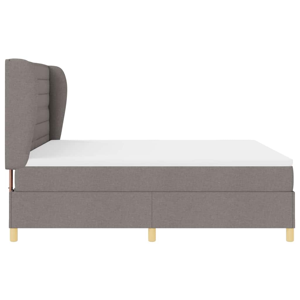 Boxspringbed met matras met hoofdeinde Taupe 200 x 180 cm Stof