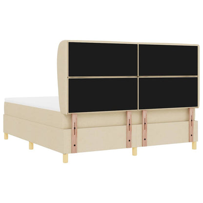 Boxspringbed met matras met hoofdeinde Crème 200 x 180 cm Stof