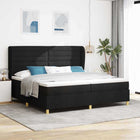 Boxspringbed 200x200 cm zwart met matras en hoofdeinde