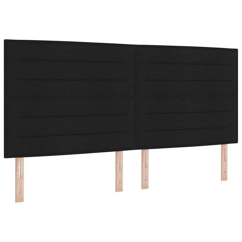 Boxspringbed met matras met hoofdeinde Zwart 200 x 200 cm Stof