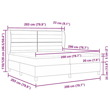 Boxspringbed met matras met hoofdeinde Zwart 200 x 200 cm Stof