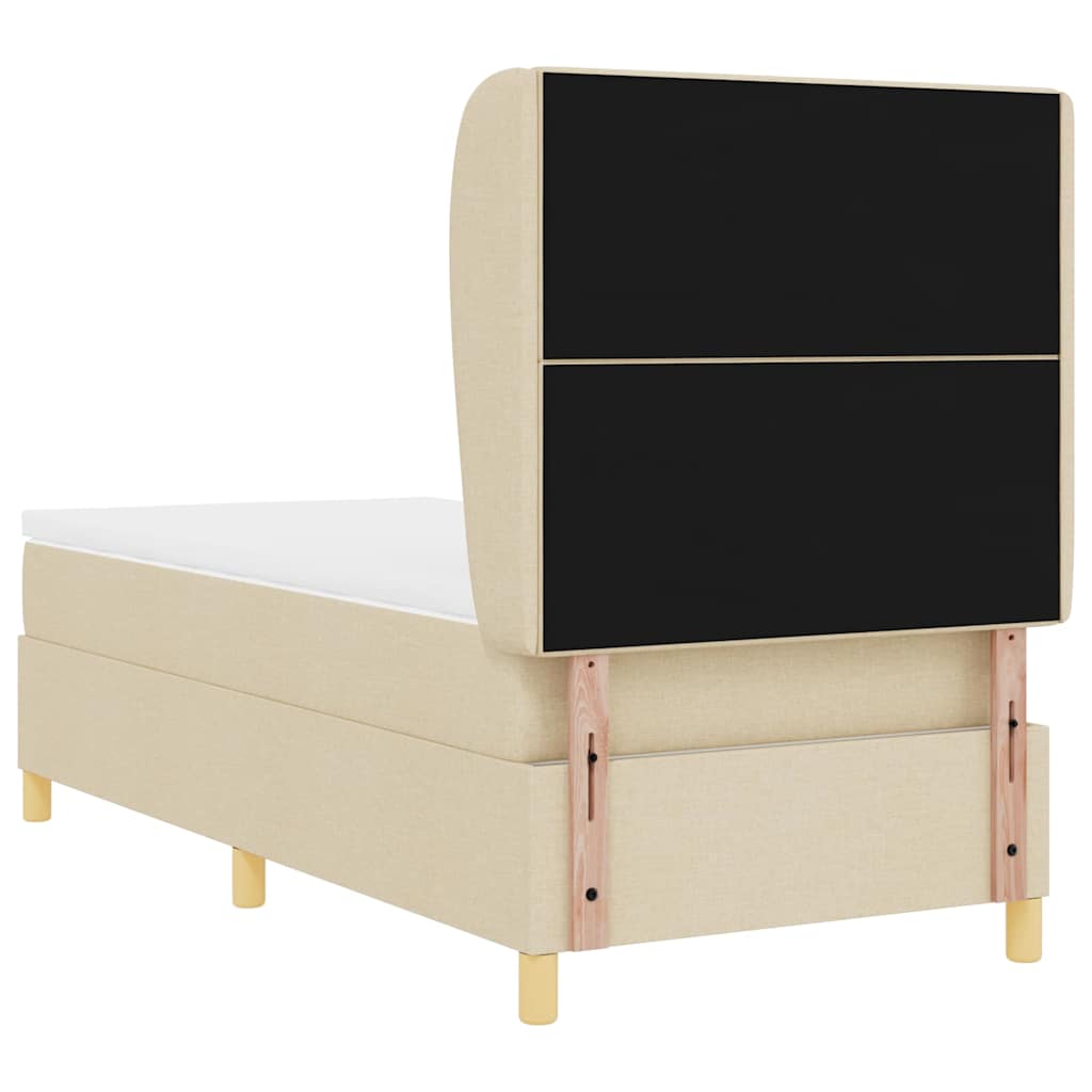 Boxspringbed met hoofdeinde Crème 200 x 80 cm Stof