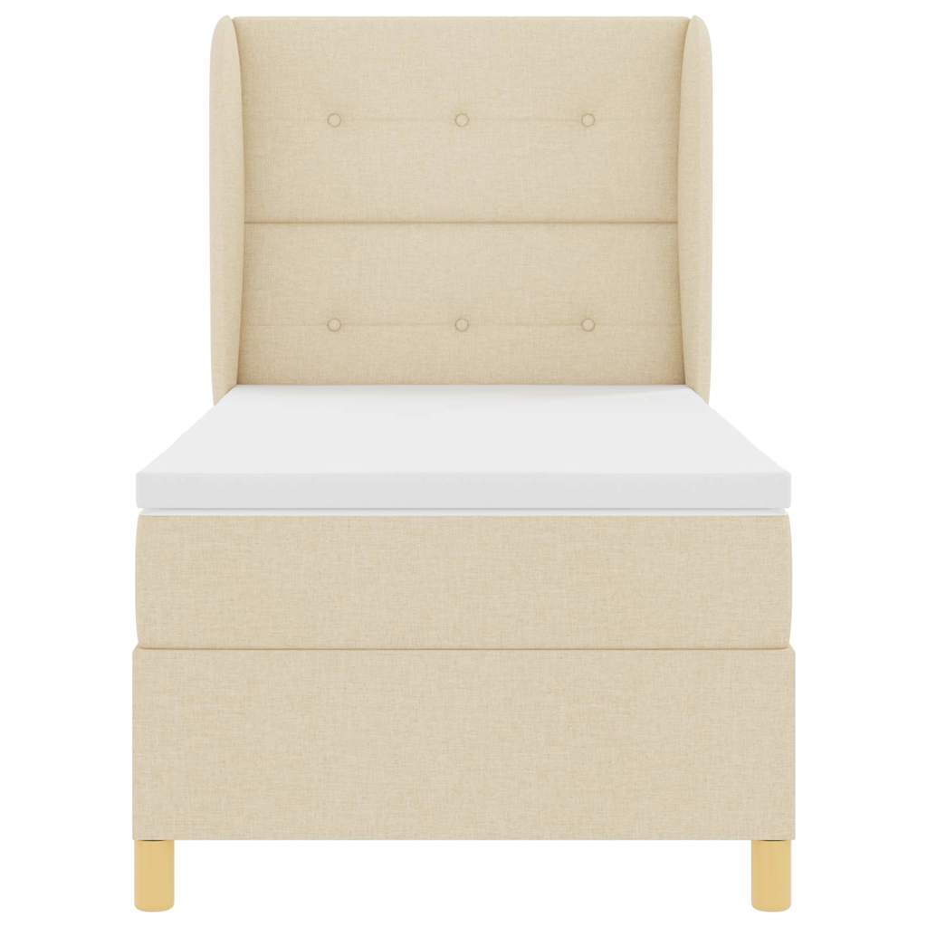 Boxspringbed met hoofdeinde Crème 200 x 80 cm Stof