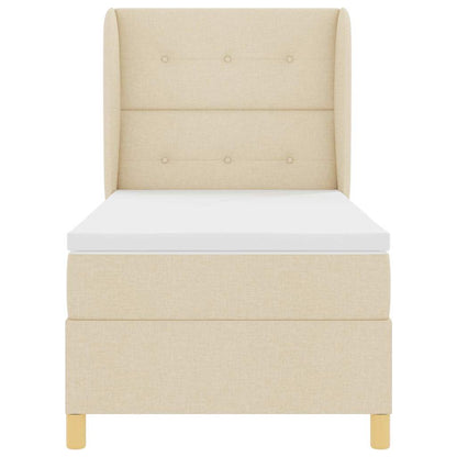 Boxspringbed met hoofdeinde Crème 200 x 80 cm Stof