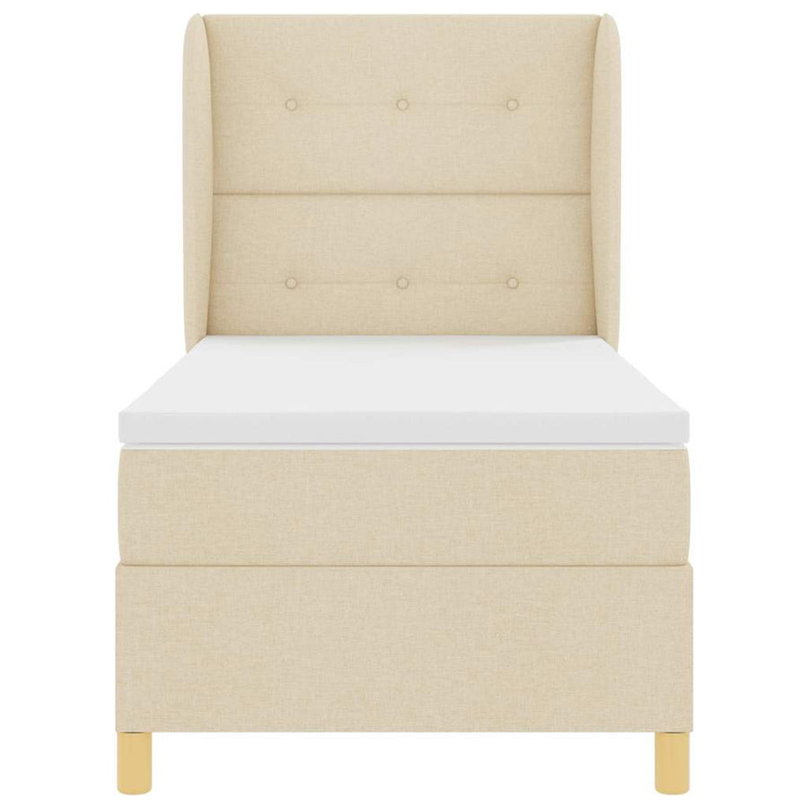 Boxspringbed met hoofdeinde Crème 200 x 80 cm Stof