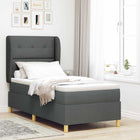Boxspringbed 190x90 cm donkergrijs stof