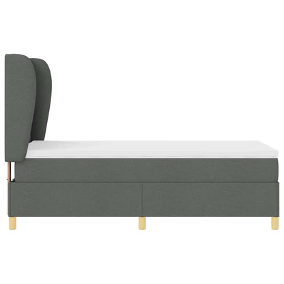 Boxspringbed met hoofdeinde Donkergrijs 190 x 90 cm Stof
