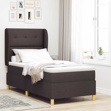 Boxspringbed met Matras Donkergrijs 90x190 cm Donkerbruin