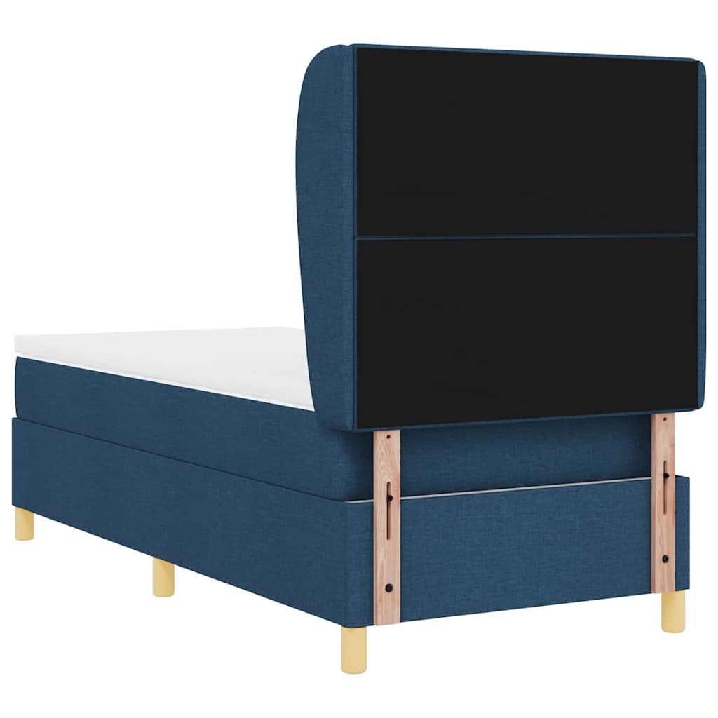 Boxspringbed met hoofdeinde Blauw 200 x 90 cm Stof