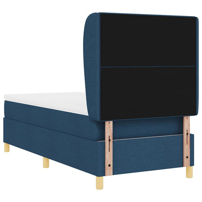 Boxspringbed met hoofdeinde Blauw 200 x 90 cm Stof