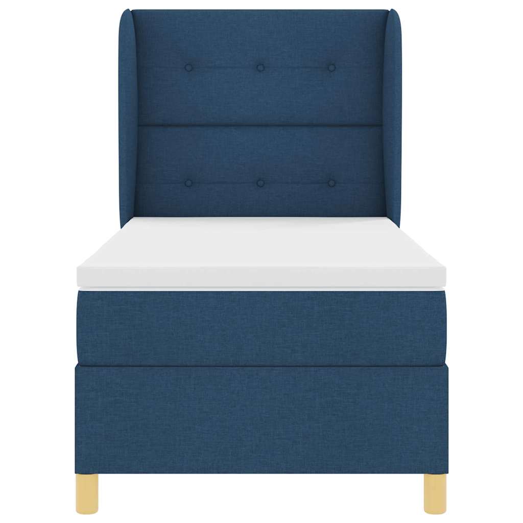 Boxspringbed met hoofdeinde Blauw 200 x 90 cm Stof