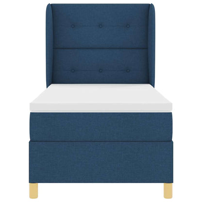Boxspringbed met hoofdeinde Blauw 200 x 90 cm Stof