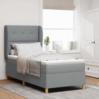 Boxspringbed 100x200 cm lichtgrijs stof