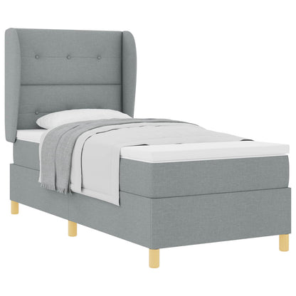 Boxspringbed met kussen Lichtgrijs 200 x 100 cm Stof