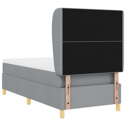 Boxspringbed met kussen Lichtgrijs 200 x 100 cm Stof