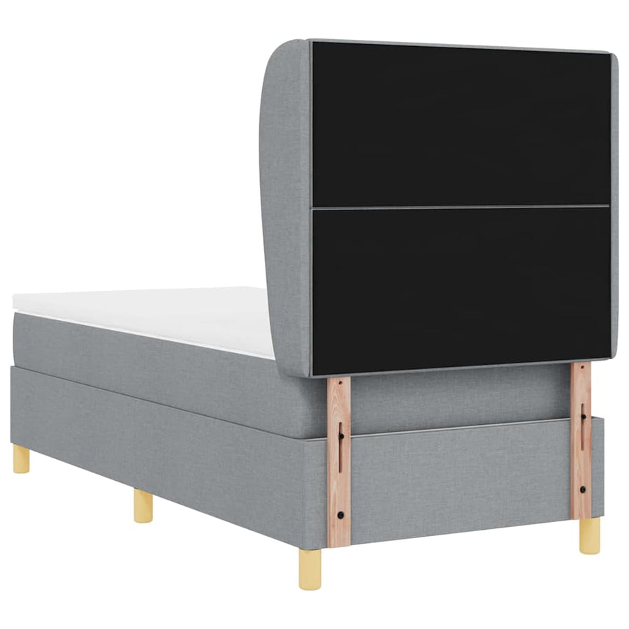 Boxspringbed met kussen Lichtgrijs 200 x 100 cm Stof