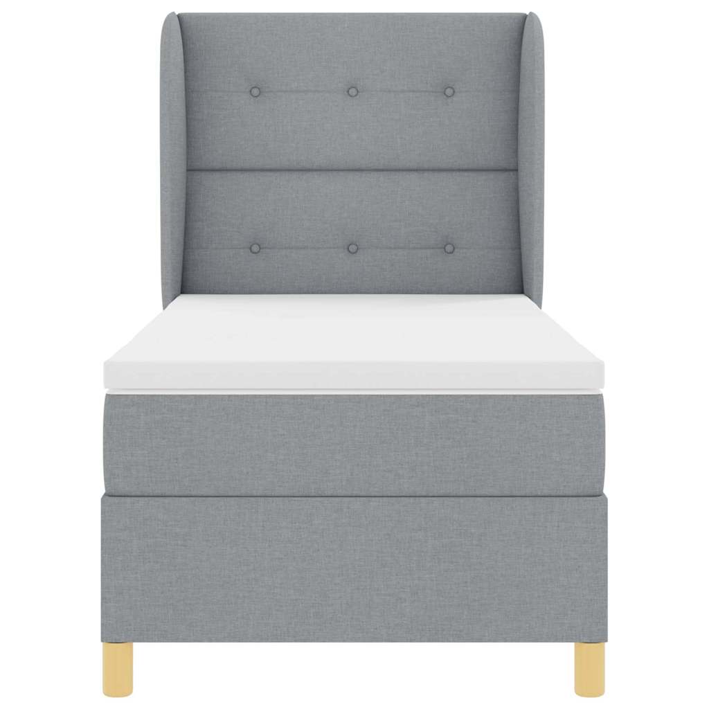 Boxspringbed met kussen Lichtgrijs 200 x 100 cm Stof