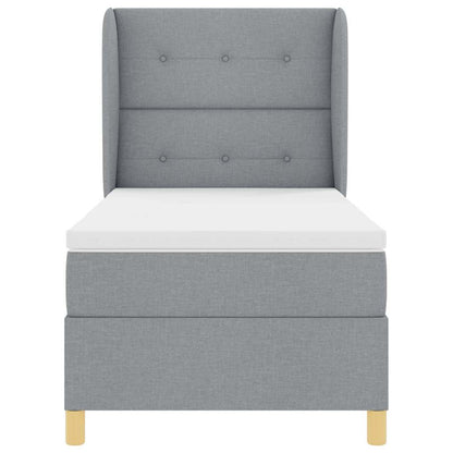 Boxspringbed met kussen Lichtgrijs 200 x 100 cm Stof