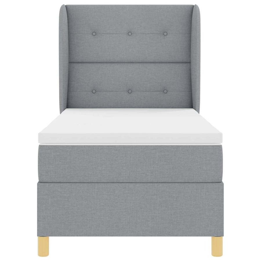 Boxspringbed met kussen Lichtgrijs 200 x 100 cm Stof