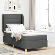 Boxspringbed 200x100 cm donkergrijs inclusief matras