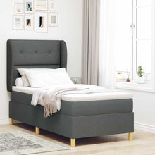 Boxspringbed met hoofdeinde Donkergrijs 200 x 100 cm Stof