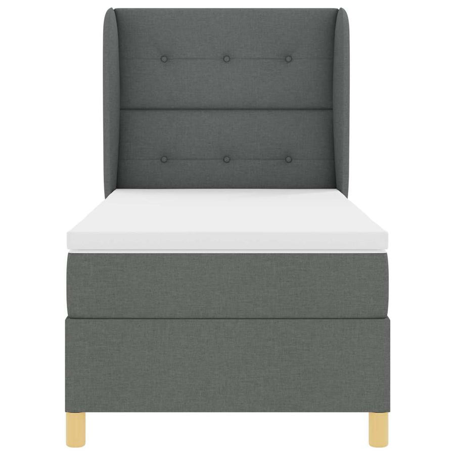 Boxspringbed met hoofdeinde Donkergrijs 200 x 100 cm Stof
