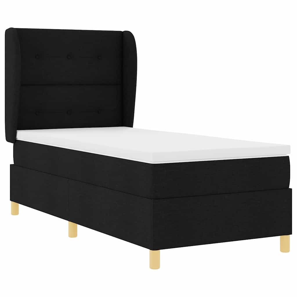 Boxspringbed met hoofdeinde Zwart 200 x 100 cm Stof