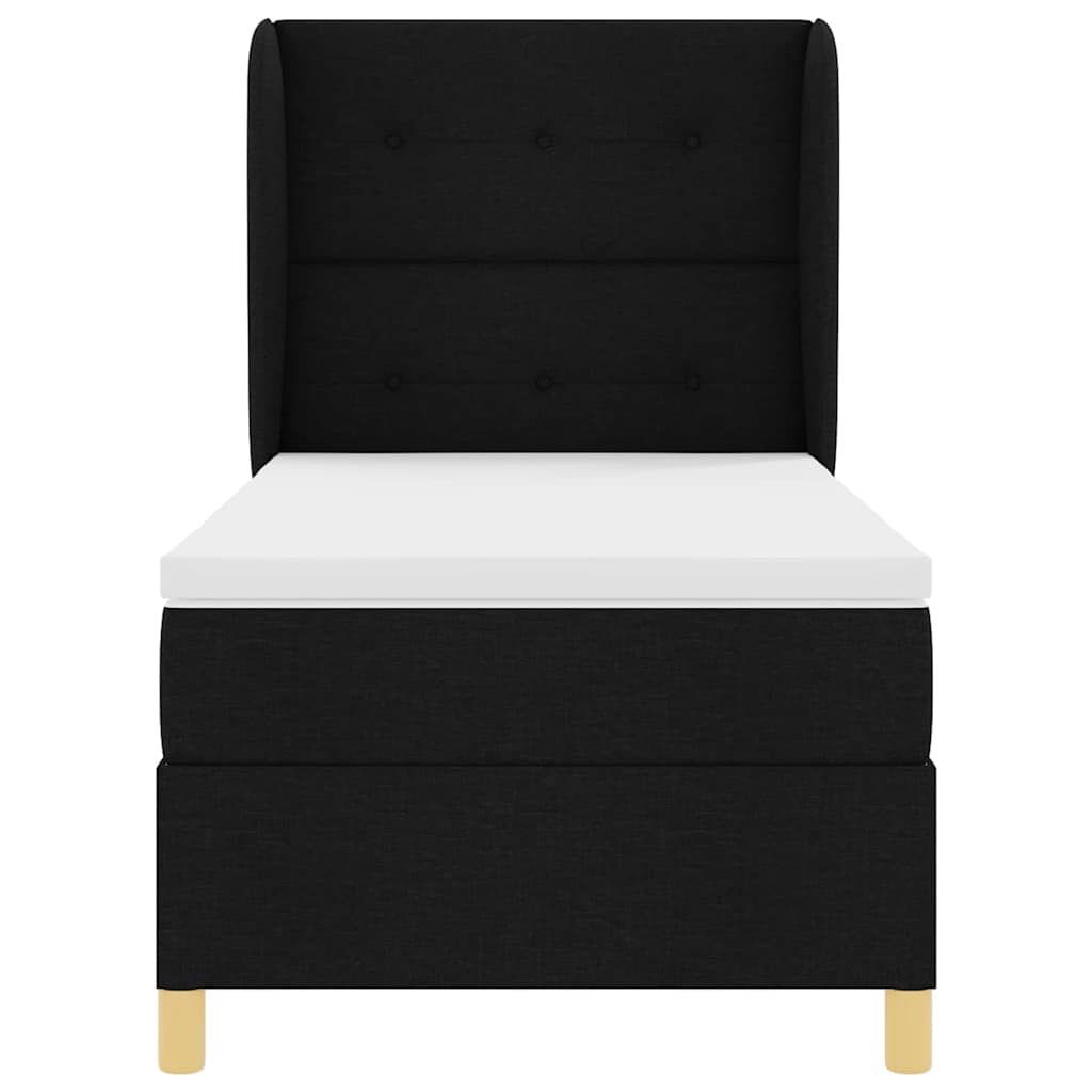 Boxspringbed met hoofdeinde Zwart 200 x 100 cm Stof