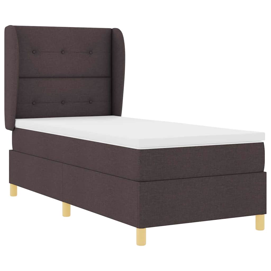 Boxspringbed met hoofdeinde Donkerbruin 200 x 100 cm Stof