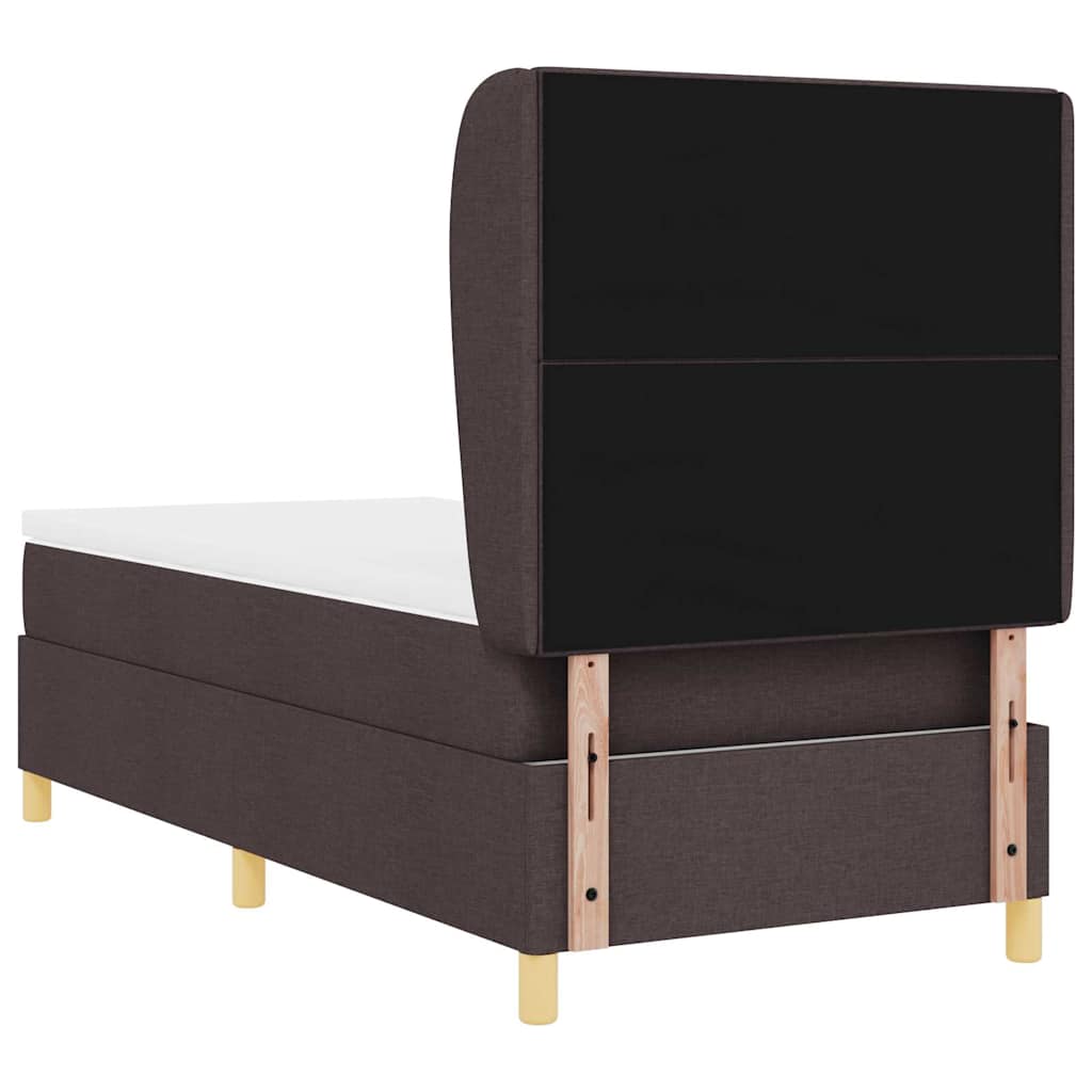 Boxspringbed met hoofdeinde Donkerbruin 200 x 100 cm Stof