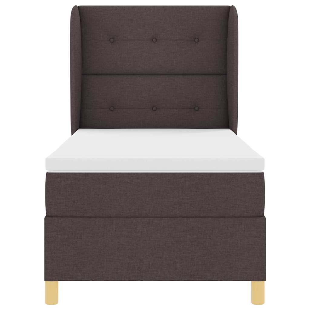 Boxspringbed met hoofdeinde Donkerbruin 200 x 100 cm Stof