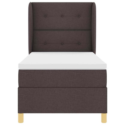 Boxspringbed met hoofdeinde Donkerbruin 200 x 100 cm Stof