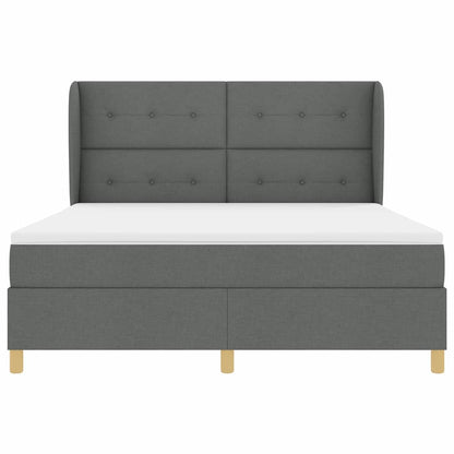 Boxspringbed met hoofdeinde Donkergrijs 200 x 180 cm Stof