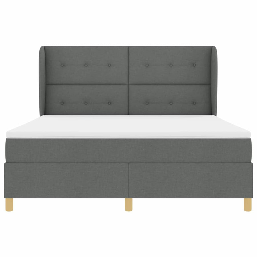 Boxspringbed met hoofdeinde Donkergrijs 200 x 180 cm Stof