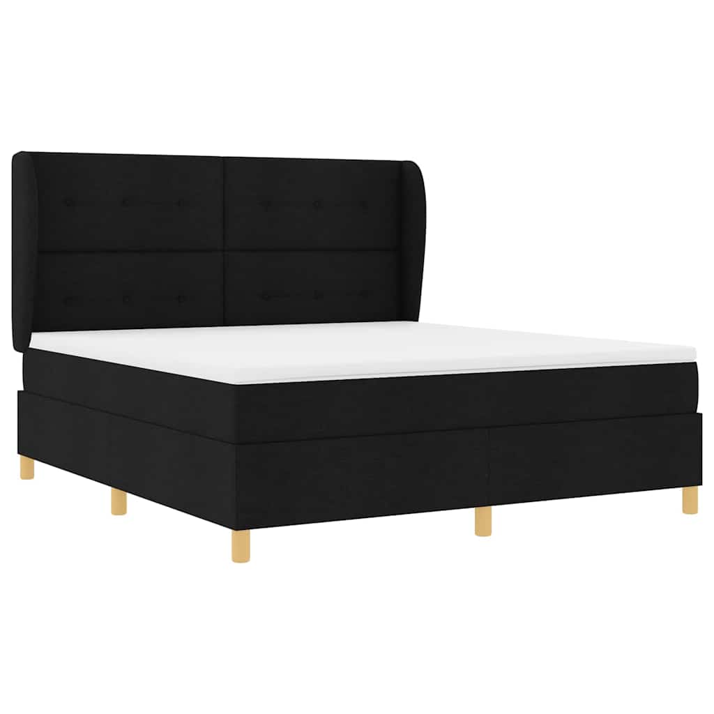 Boxspringbed met Matras Donkergrijs 90x190 cm met matras Zwart