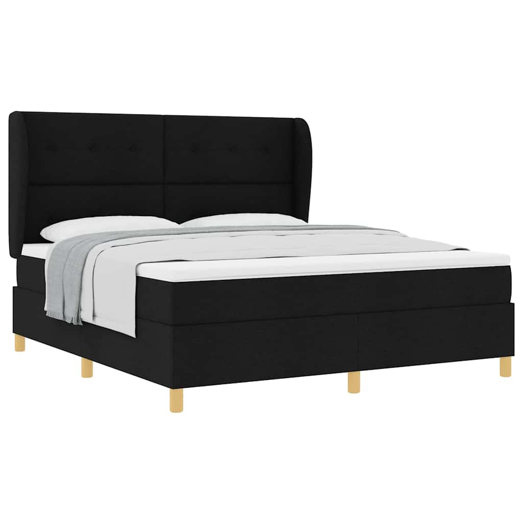 Boxspringbed met Matras Donkergrijs 90x190 cm met matras Zwart