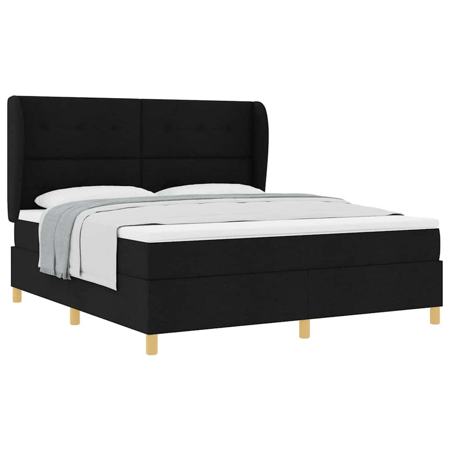 Boxspringbed met Matras Donkergrijs 90x190 cm met matras Zwart