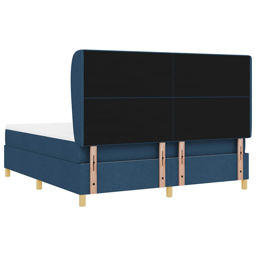 Boxspringbed met hoofdeinde Blauw 200 x 180 cm Stof