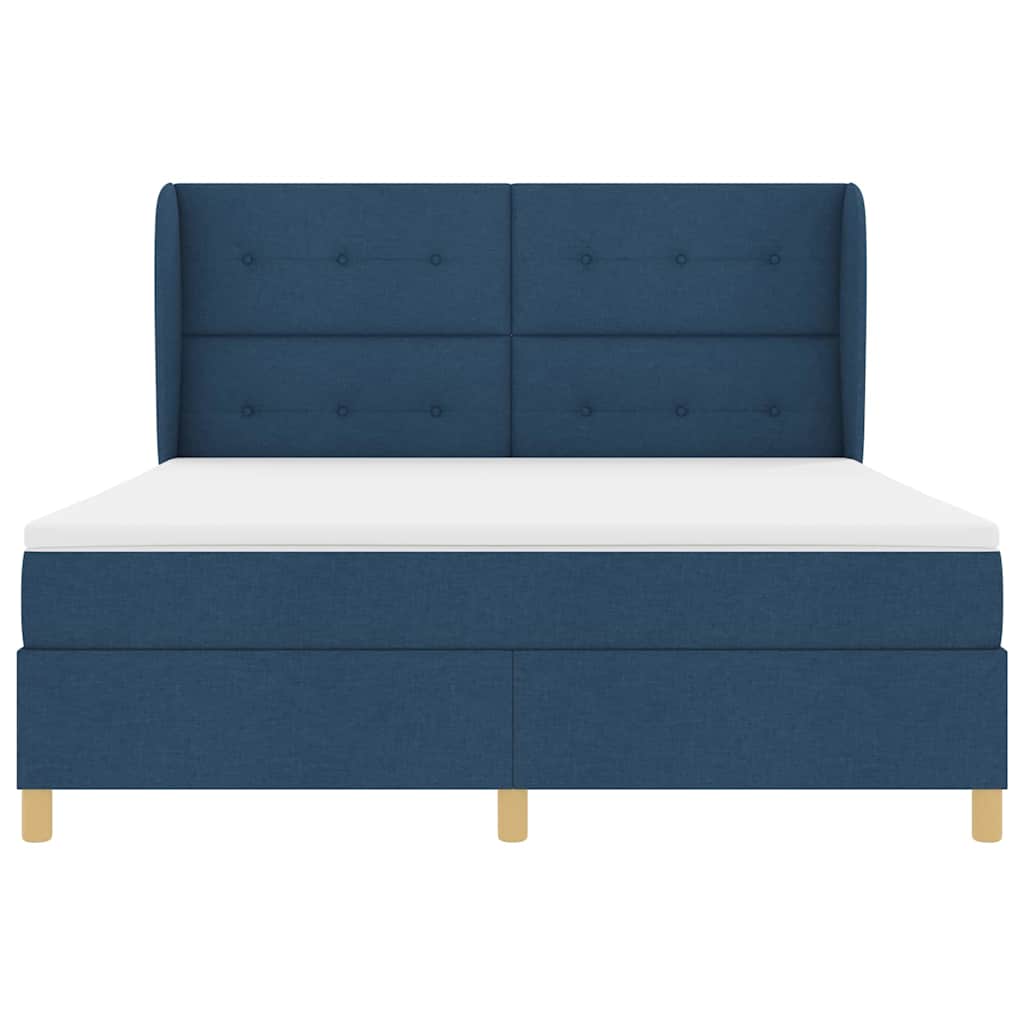 Boxspringbed met hoofdeinde Blauw 200 x 180 cm Stof