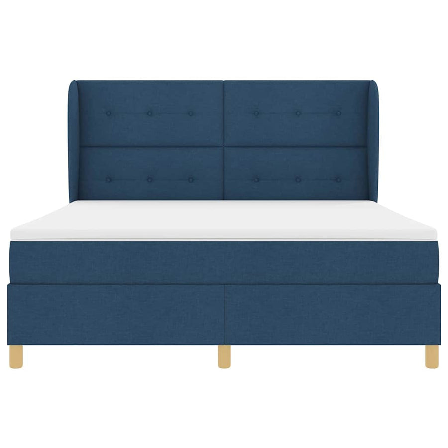 Boxspringbed met hoofdeinde Blauw 200 x 180 cm Stof