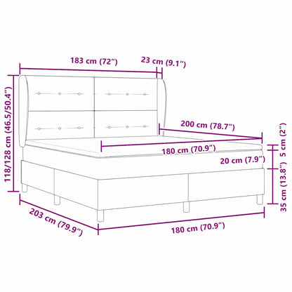 Boxspringbed met hoofdeinde Blauw 200 x 180 cm Stof